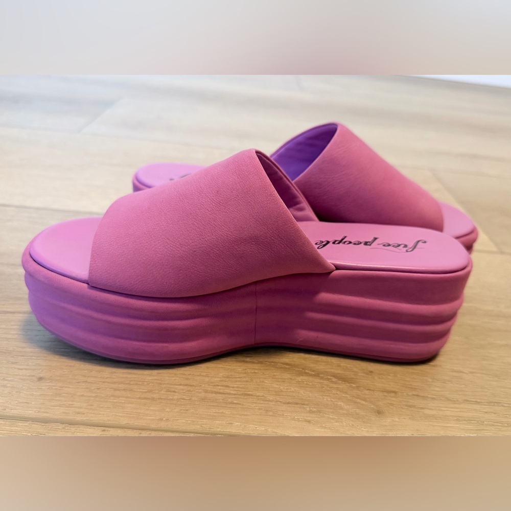 🌶️ Free People Fuchsia Flirt Harbor Flatform Sandals. Size 38 - Picture 6 of 6